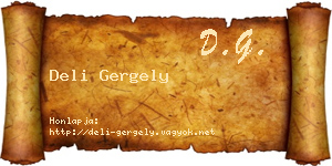 Deli Gergely névjegykártya